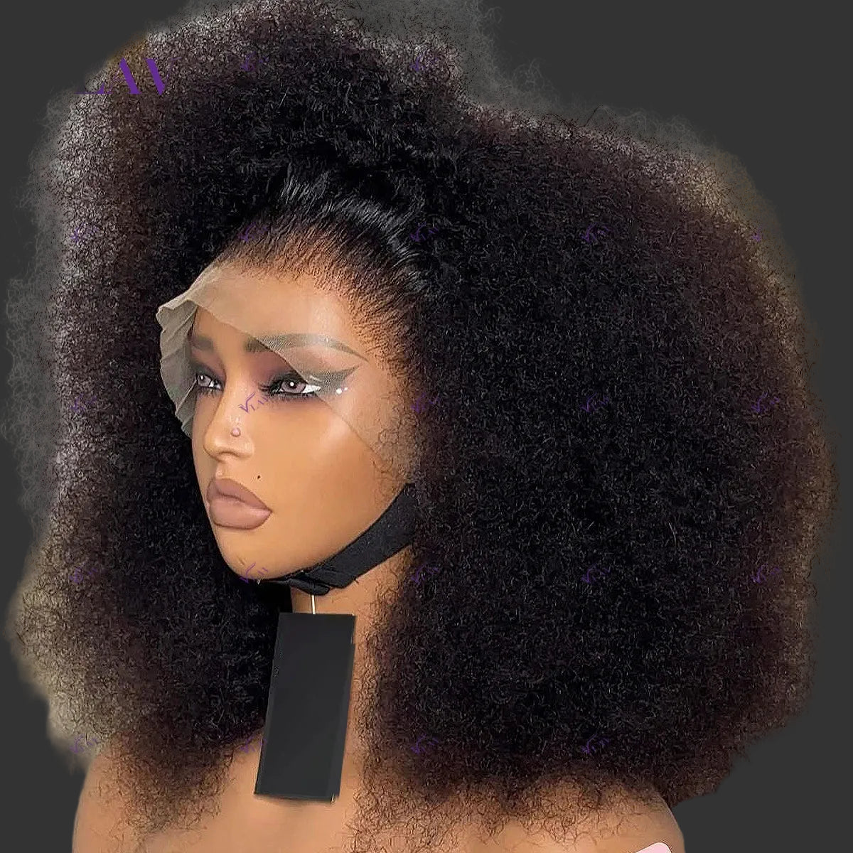 Ultra-High 450 Density Afro Kinky Curly HD Lace Wig | Sophisticated 360 Full Lace & 13x6 Frontal | Elegant "Brazilian Remy" Silhouette | "Dignified" Pre-Plucked Wear-and-Go Human Hair for Radiant Versatile Styling Luxegan