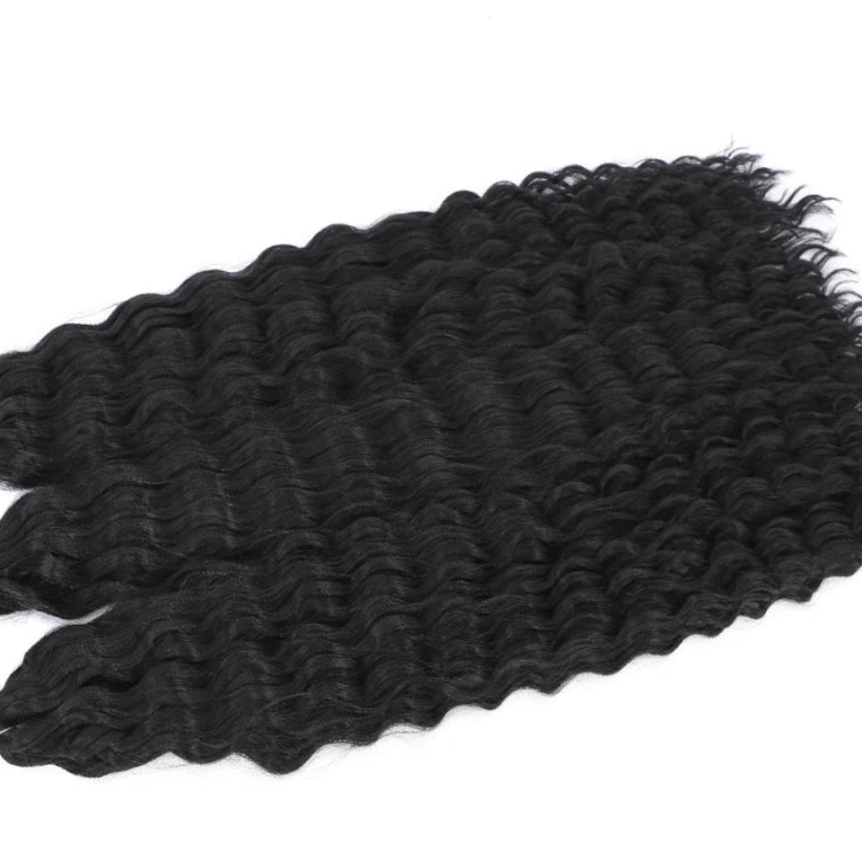 Ariel Curl Water Wave Twist Crochet Hair Extensions | Synthetic Ombre Braiding Hair 22-30 Inch - view 42