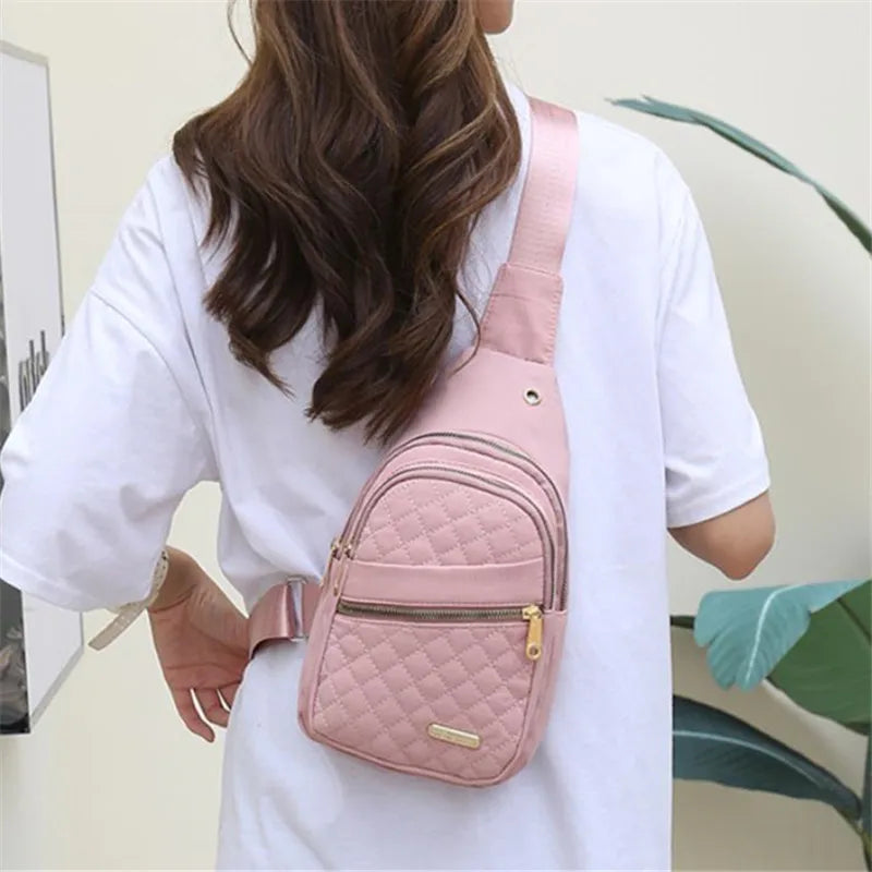 Lightweight & Comfortable Quilted Crossbody Chest Bag | Women's Sling Shoulder Purse Luxegan