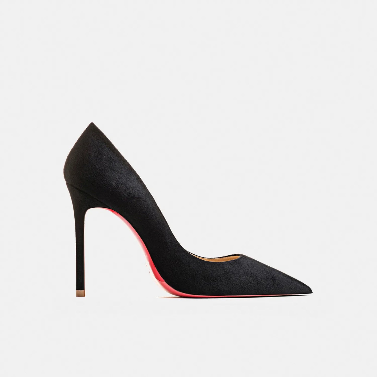 Autumn New Women's Suede High Heels | Sophisticated Red Shiny Bottom Pumps | Elegant "Handmade Flannel" Silhouette | "Dignified" Fashionable Temperament Shallow Wedding Shoes for Radiant Versatile Styling Luxegan