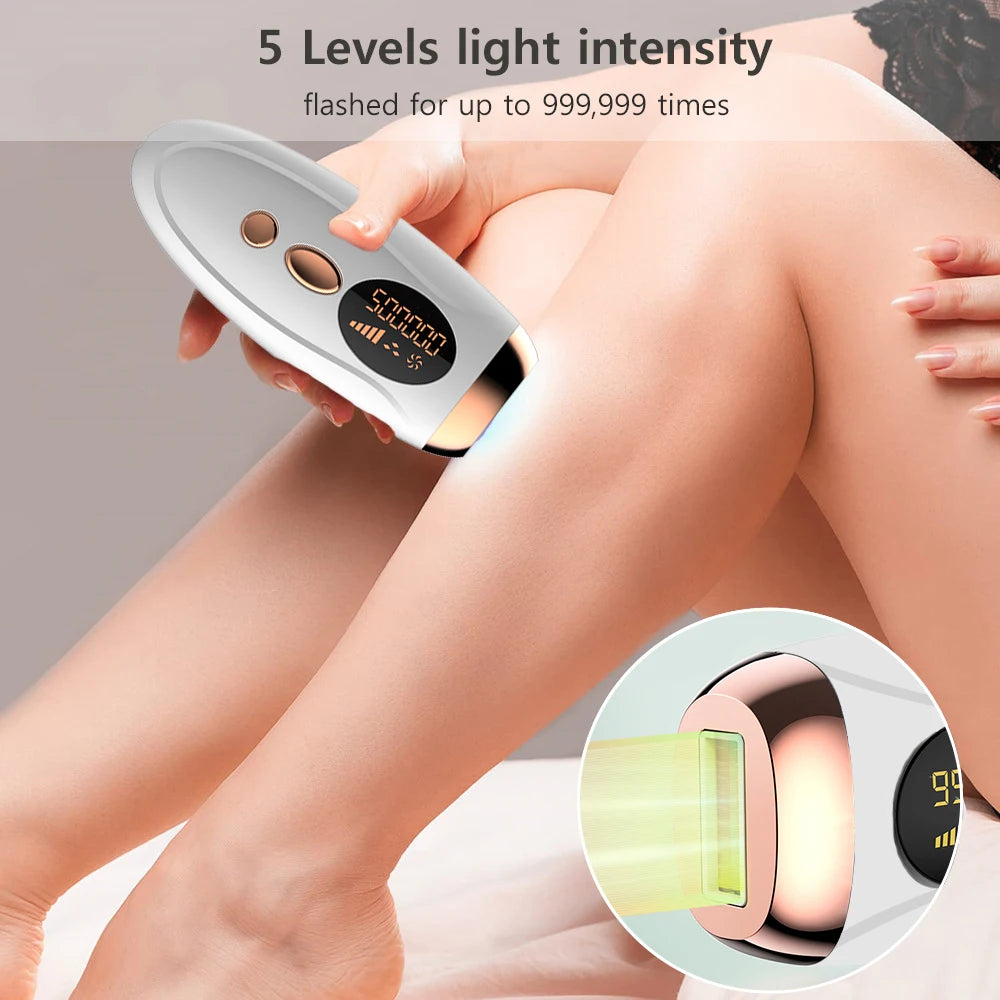 Portable 999,999 Flash IPL Laser Epilator | Sophisticated "Permanent Reduction" Silhouette | Elegant Painless Women’s Body & Bikini Epilator | "Dignified" High-Performance Hair Removal for Radiant Versatile Styling Luxegan