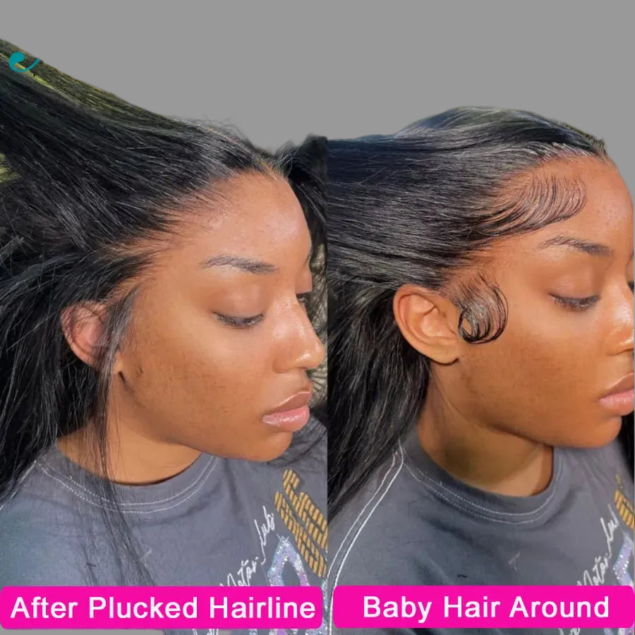 13x6 HD Straight Wig | Sophisticated "Melt Skins" Transparent Lace Frontal | Elegant "Glueless" Brazilian Human Hair | "Dignified" 26+ Inch Pre-Plucked Remy Wig for Radiant Versatile Styling Luxegan