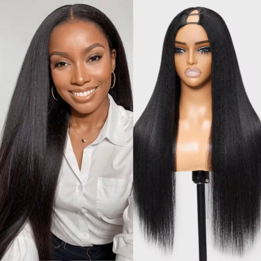 V Part Straight Human Hair Wigs for Women | 200% Density 12-32 Inch Natural Color Remy Human Hair Wig Luxegan