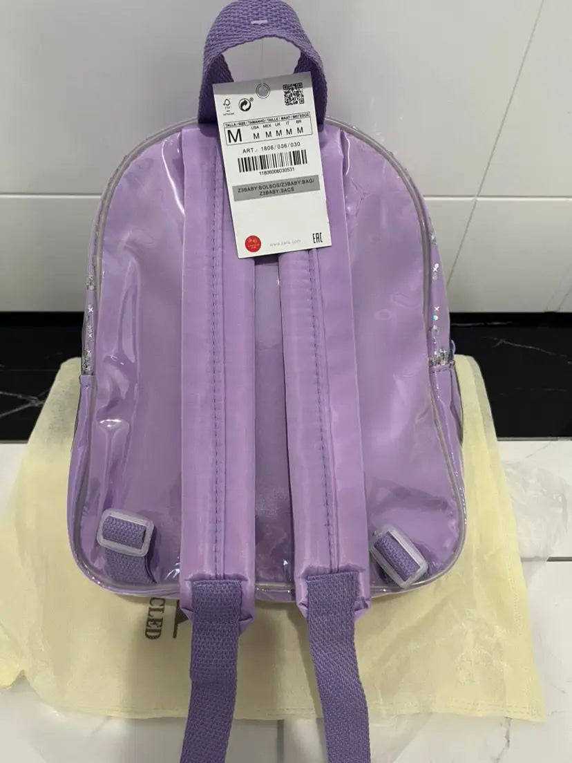 Disney’s New "Stitch" Cartoon Sequined Backpack | Trendy Kindergarten School Bag for Boys & Girls | Fashionable PVC Sequin Bucket Bag with Nylon Lining Luxegan