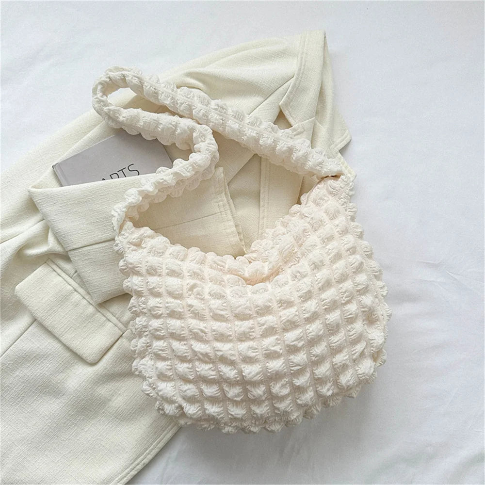Soft Quilted Canvas Tote | Pleated Crossbody & Underarm Bag Luxegan