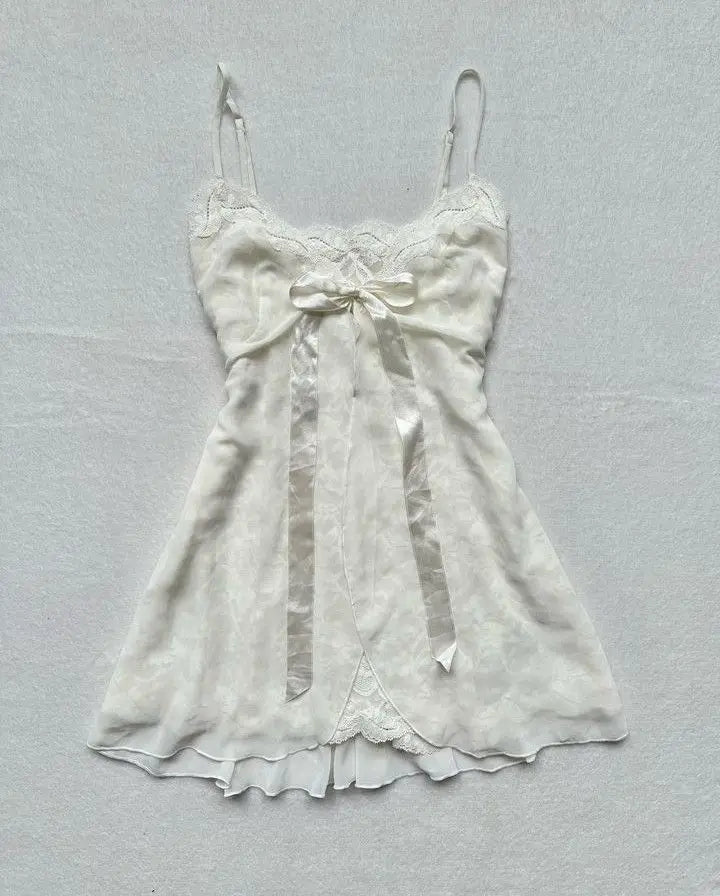 Solid Lace Bow Mini Dress | Sweet Casual Y2K Streetwear Top | Sexy Rock Aesthetic Retro Punk Harajuku Hop Clothing | Premium Knit Slim Fit Knee-Length Sheath Luxegan