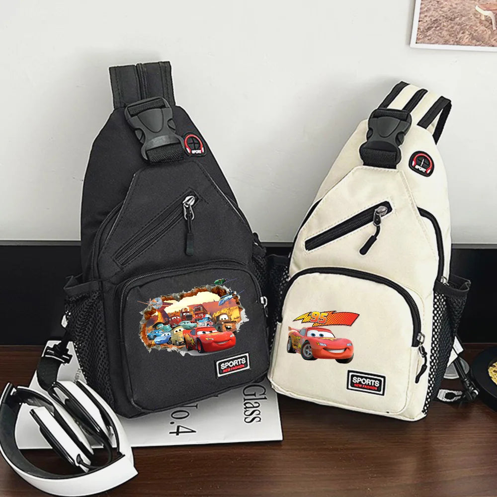 Cars Lightning McQueen Chest Bag Sling Messenger Bag | Crossbody Backpack Travel Sports Bagpack | Men Shoulder Bag Women Rucksacks Luxegan