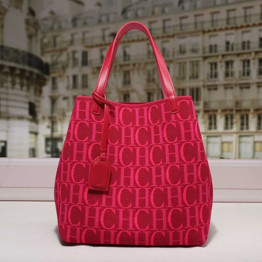 Women’s Large Capacity Fashion Tote Bag | Classic Solid Color High-Quality Shoulder Bag | CH Luxury Brand Inspired Shopping Handbag | Versatile Large Daily Tote (Model 230917) Luxegan