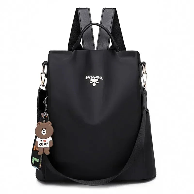 Fashion Women's Oxford Cloth Backpack | Lightweight School Bag for Teenage Girls | Trendy Ladies Travel Bagpack with Ribbon Decoration | Stylish Daily Mochila Feminina Luxegan