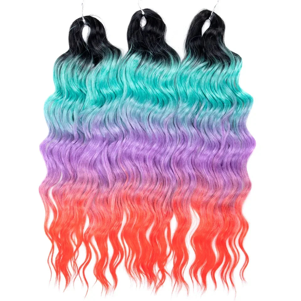 FREEDOM Synthetic Water Wave Crochet Braiding Hair 24 Inch – Ombre & Multi-Tone | 88 Colors | 300g - view 11