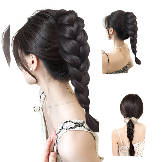 Long Claw Clip-In Braid Ponytail Extension | Heat-Resistant Synthetic Hairpiece | Party & Daily Wear
