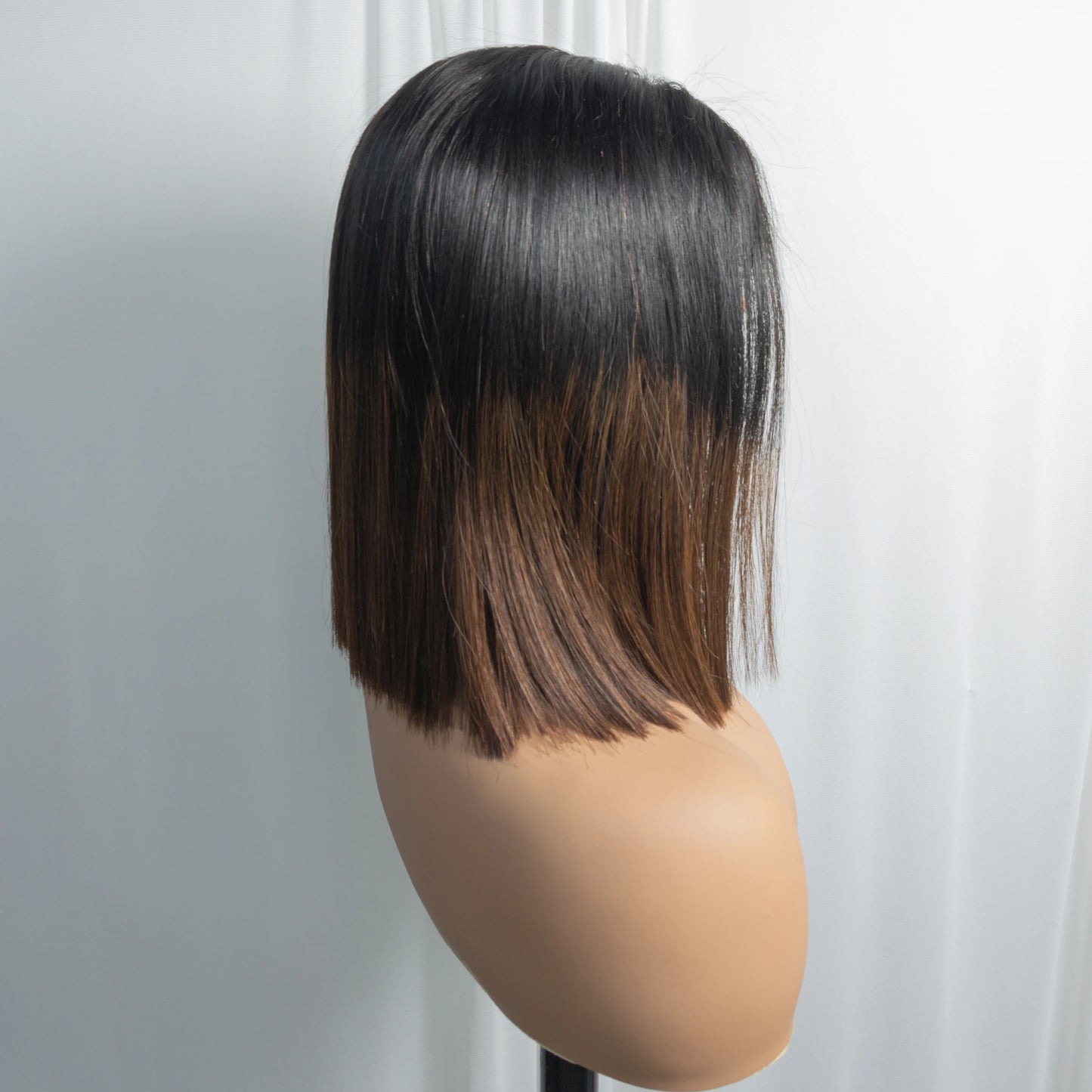 300% Density Vietnamese Raw Human Hair Bob Wigs 2x6 HD Lace Closure Bone Straight Bob Wigs Chocolate Brown 1BT4 Short Bob Wigs