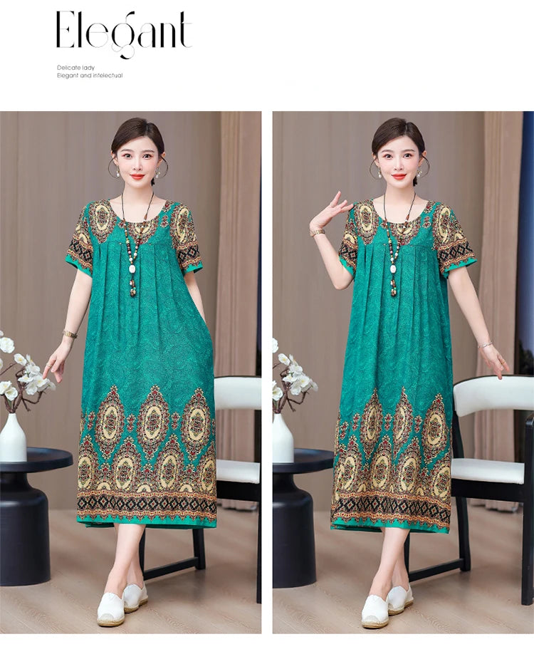 New 2025 Women Dress Female Casual short Sleeve cotton Dresses loose solid Vintage Sweet Clothing Vestidos  vestido verano