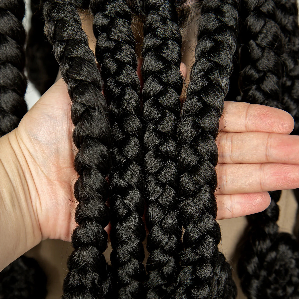 14 Inch Jumbo Bantu Knotless Box Braided Wig | Full Lace Cornrow