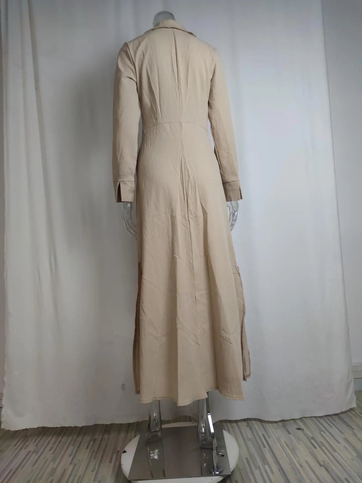 Women's Dress Autumn New Fashion Elegant Long Sleeve Leisure Solid Color V Neck Sexy Ladies Shirt Dresses Commuting Streetwear