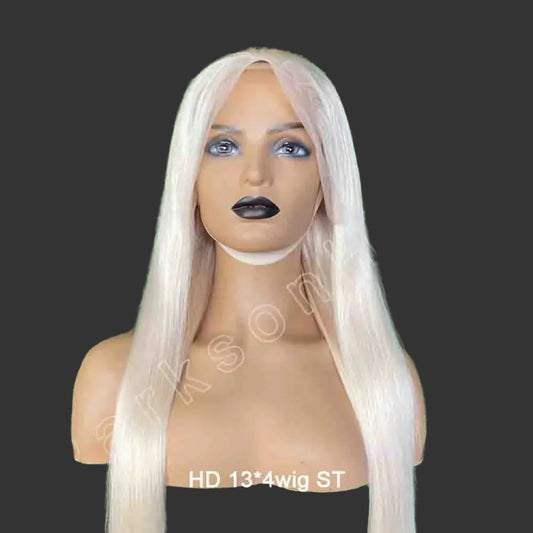 #60 Platinum Ash Blonde Lace Front Wig | 100% Brazilian Human Hair Glueless Wig | 13x4 & 13x6 HD Transparent Swiss Lace Frontal Body Wave Gown for Women Luxegan