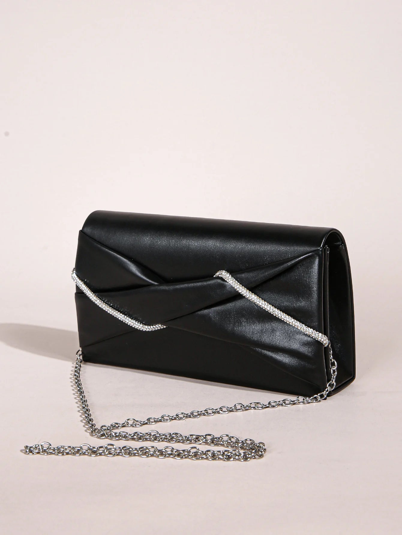 Hand Clutch Bag & Evening Clutch Bag for Women | Sparkling Crystal Rope Ruched Handbags & Glitter Envelope Purse for Party Girls Luxegan