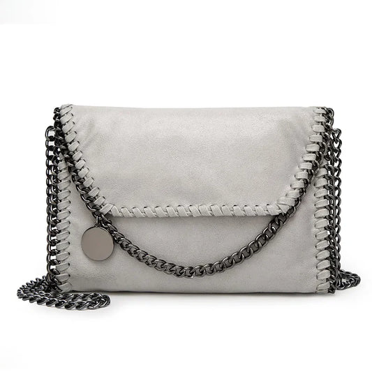 New Women’s Casual Chain Shoulder Bag | Trendy Faux Suede Small Flap Messenger | Vintage Crossbody Clutch Luxegan