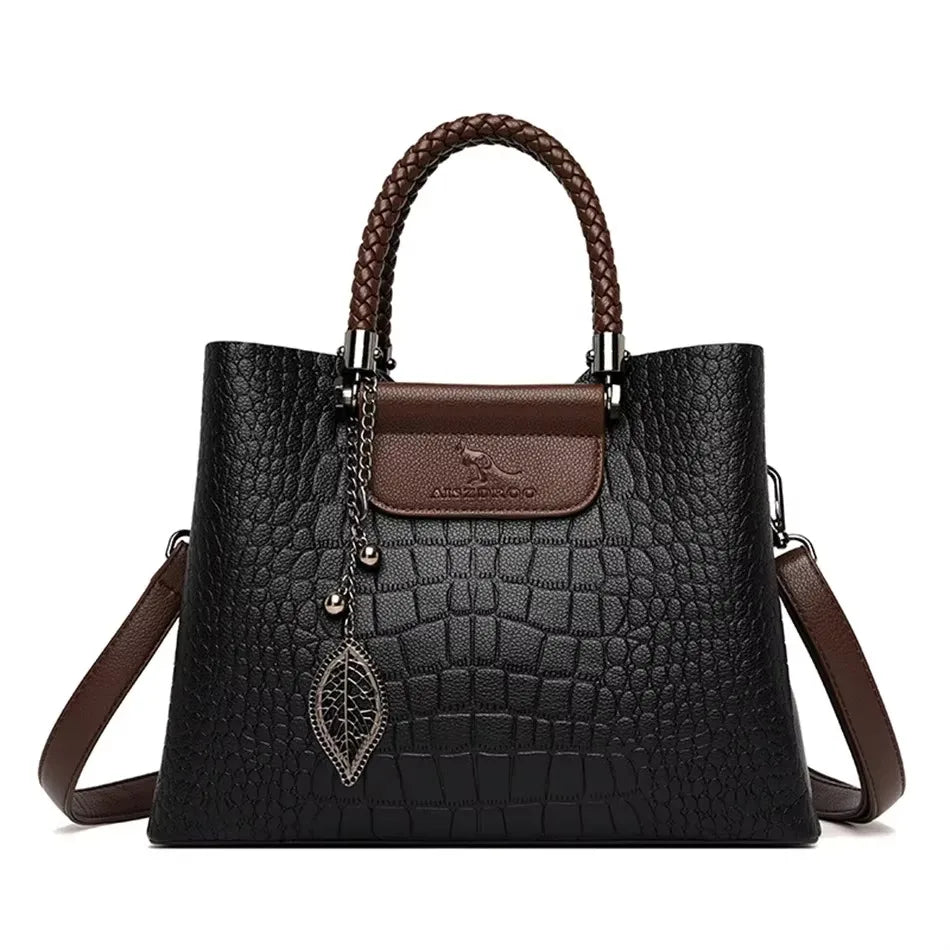 Luxury Handbag Fashion Print Large Capacity Soft Leather Women Shoulder Crossbody Bag | Leisure Designer Ladies Purses and Handbag Luxegan