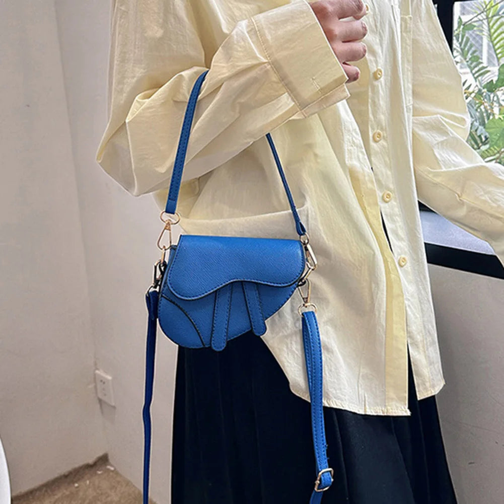 Mini Solid Saddle Crossbody | Soft Fashion Messenger Bag Luxegan