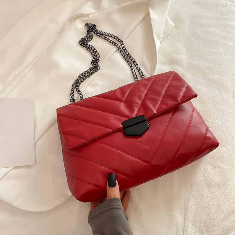 New Lingge Design Women Shoulder Bag | Crossbody Handbag for Female Leisure Large Capacity Chain Underarm Messenger Bag Luxegan