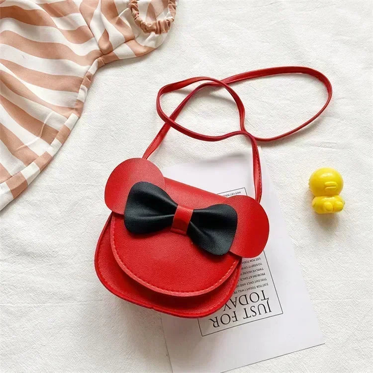 Children’s Cute Bow Crossbody Bag | Fashionable Mini Shoulder Bag for Girls | Little Kid's PU Leather Coin Purse & Money Wallet (Ages 2-4) Luxegan