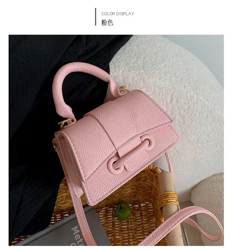 Trend Solid Box Shoulder Bag | Sophisticated Advanced Crossbody Clutch | Elegant Fashion Mini Purse & Cosmetic Bag | "Dignified" Soft PU Storage Handbag for Versatile Daily Styling Luxegan
