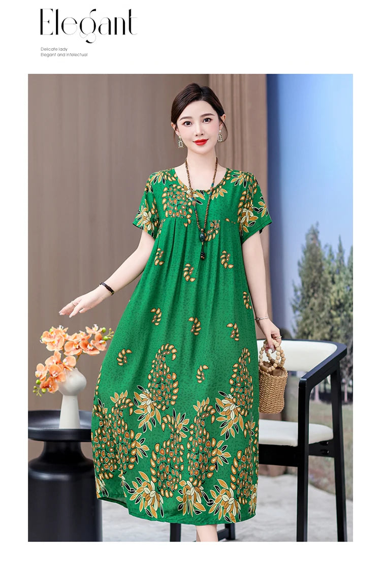 New 2025 Women Dress Female Casual short Sleeve cotton Dresses loose solid Vintage Sweet Clothing Vestidos  vestido verano