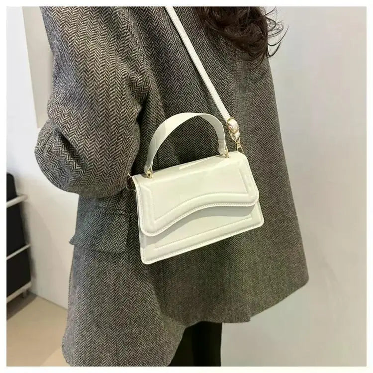 High-Quality PU Leather Handbag Purse | Sophisticated Solid Color Shoulder Bag | Elegant Lady Messenger & Small Tote | Fashion-Forward Square Crossbody for Women and Girls Luxegan