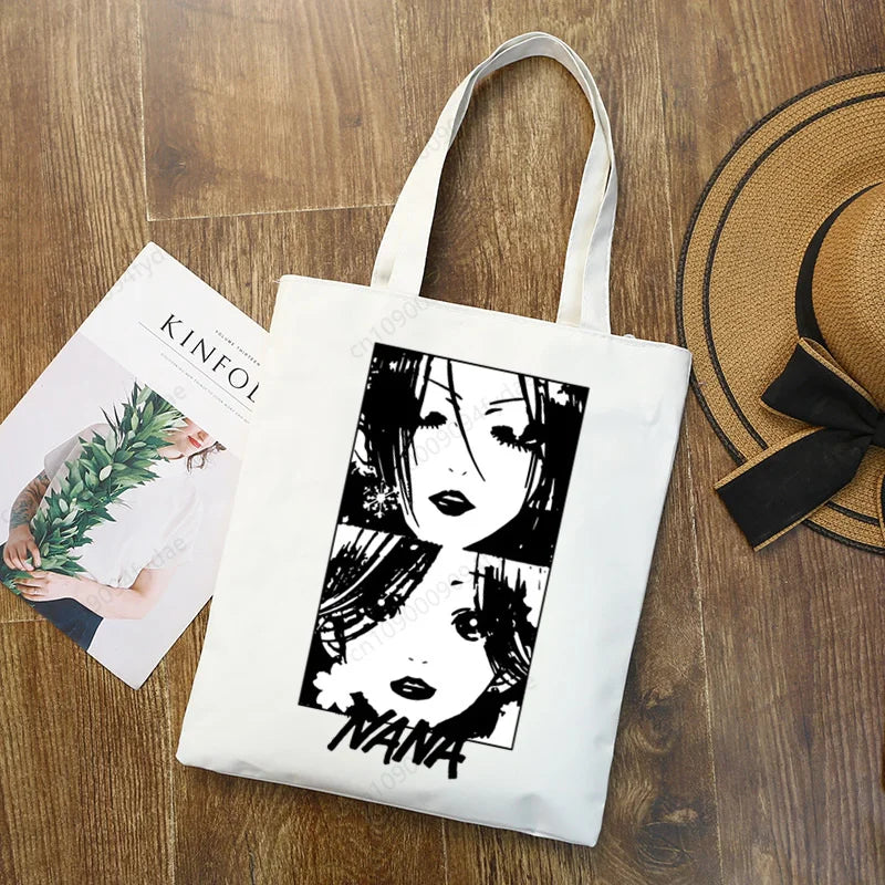 Nana Osaki BLAST Anime Manga Printed Canvas Tote Bag | Custom Reusable Cloth Handbag Shoulder Bag (Unisex) Luxegan