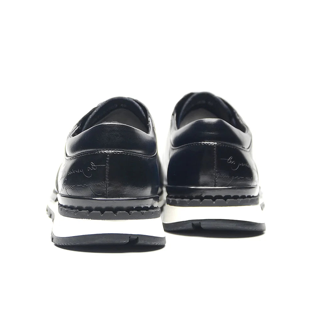 Luxury Hand-Painted Leather Oxfords | Sophisticated France Style Business Sneakers | Elegant - view 2