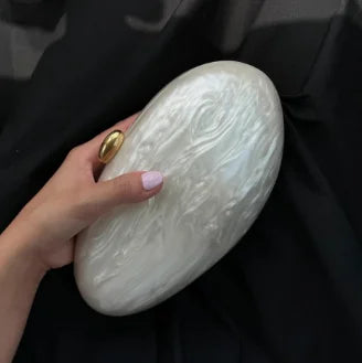 Egg Shell Clutch Bag | Acrylic Purse & Women Wedding Evening Party Handbag Luxegan
