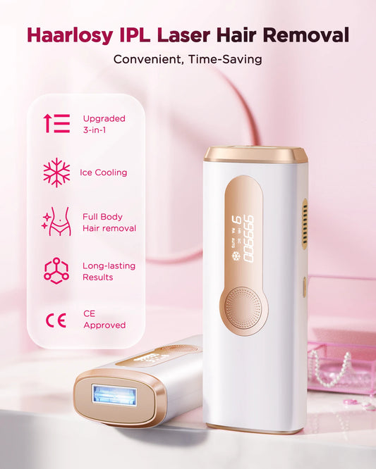 990,000 Flash IPL Laser Hair Remover | Sophisticated "Permanent Painless" Silhouette | Elegant Men and Women's Body & Facial Epilator | "Dignified" High-Performance Hair Removal Machine for Radiant Versatile Styling Luxegan