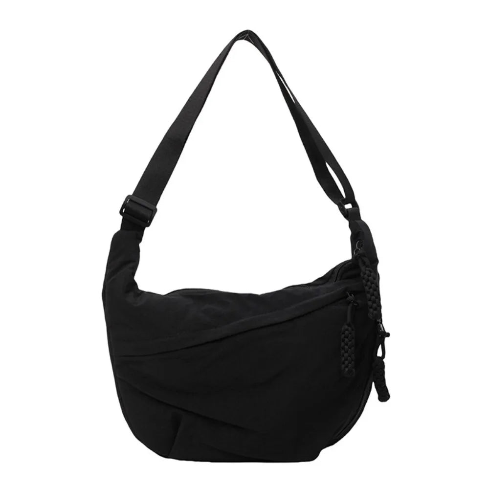 Korean Canvas Dumpling Bag | Soft Large Capacity Crossbody Hobo Luxegan