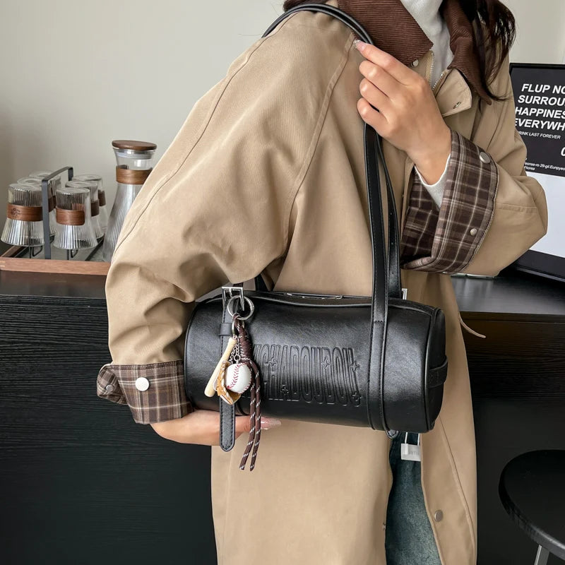 Multifunctional Cylinder-Shaped Shoulder Bag | Designer Handbag & Luxury Crossbody Bag Luxegan
