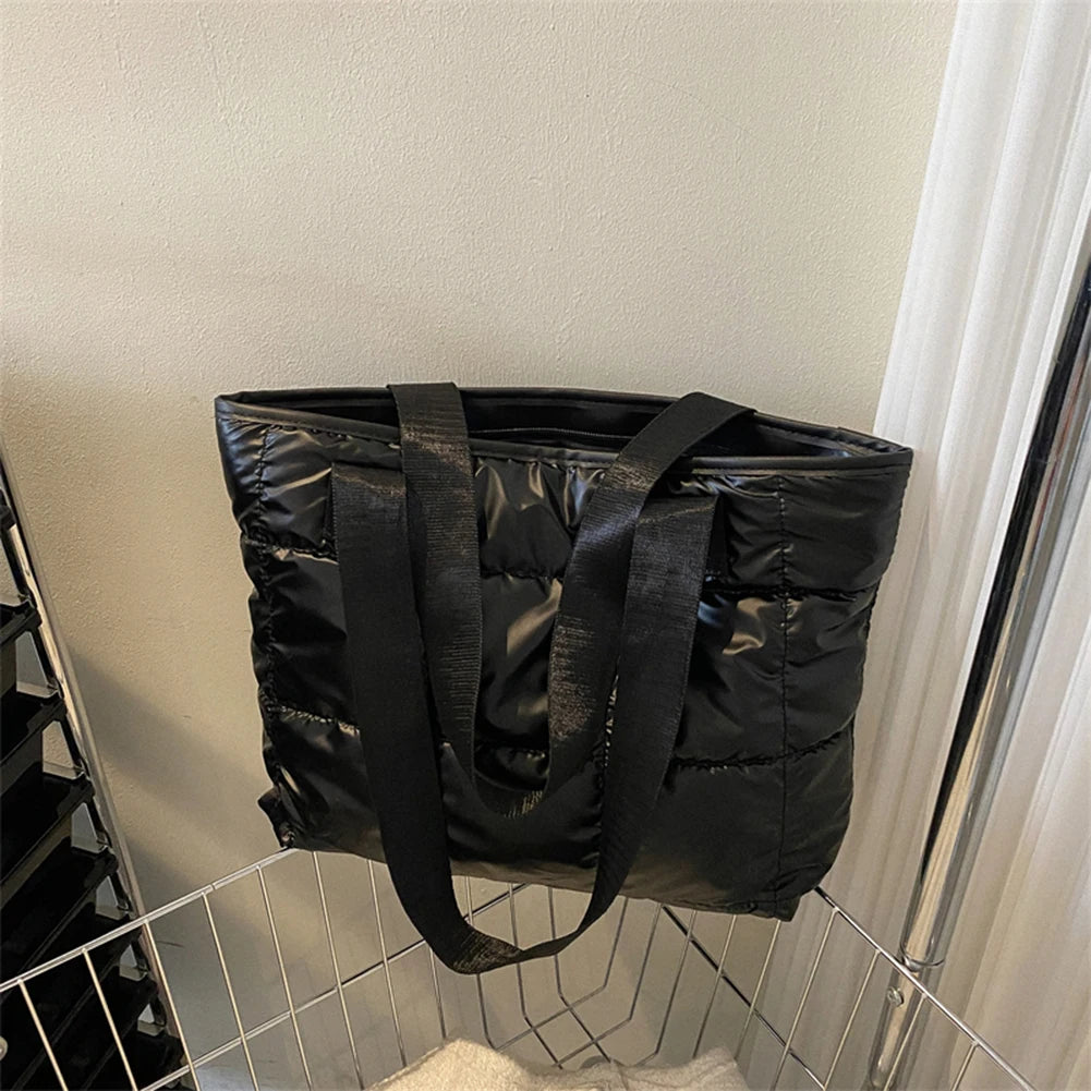 Fashion Ladies Tote Handbag | Quilted & Padded Large Capacity Shopping Bag Luxegan