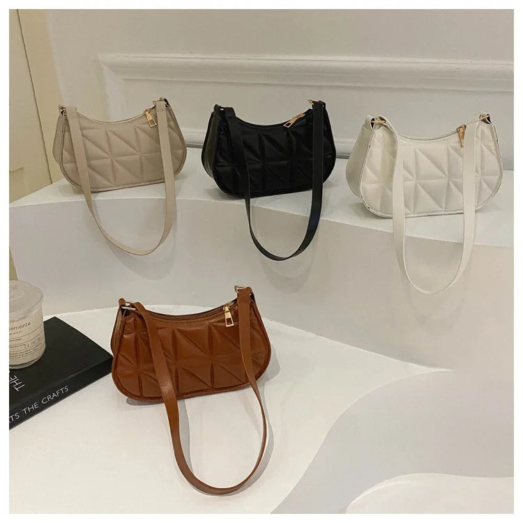 Mini Fashion Female Underarm Shopping Bag Retro Casual Women Totes | Shoulder Bags Female Leather Solid Color Handbag for Women Luxegan