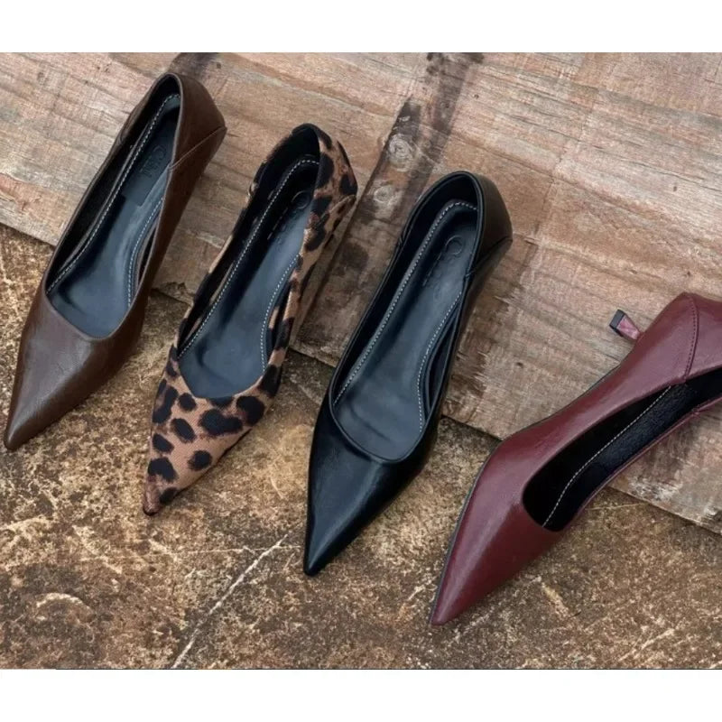 Sexy Glossy Stiletto Pumps | Sophisticated Burgundy & Nude Office Heels | Elegant "Pointed Toe" Wedding Bridal Shoes | "Dignified" Quality Slip-On Pumps for Radiant Versatile Styling Luxegan