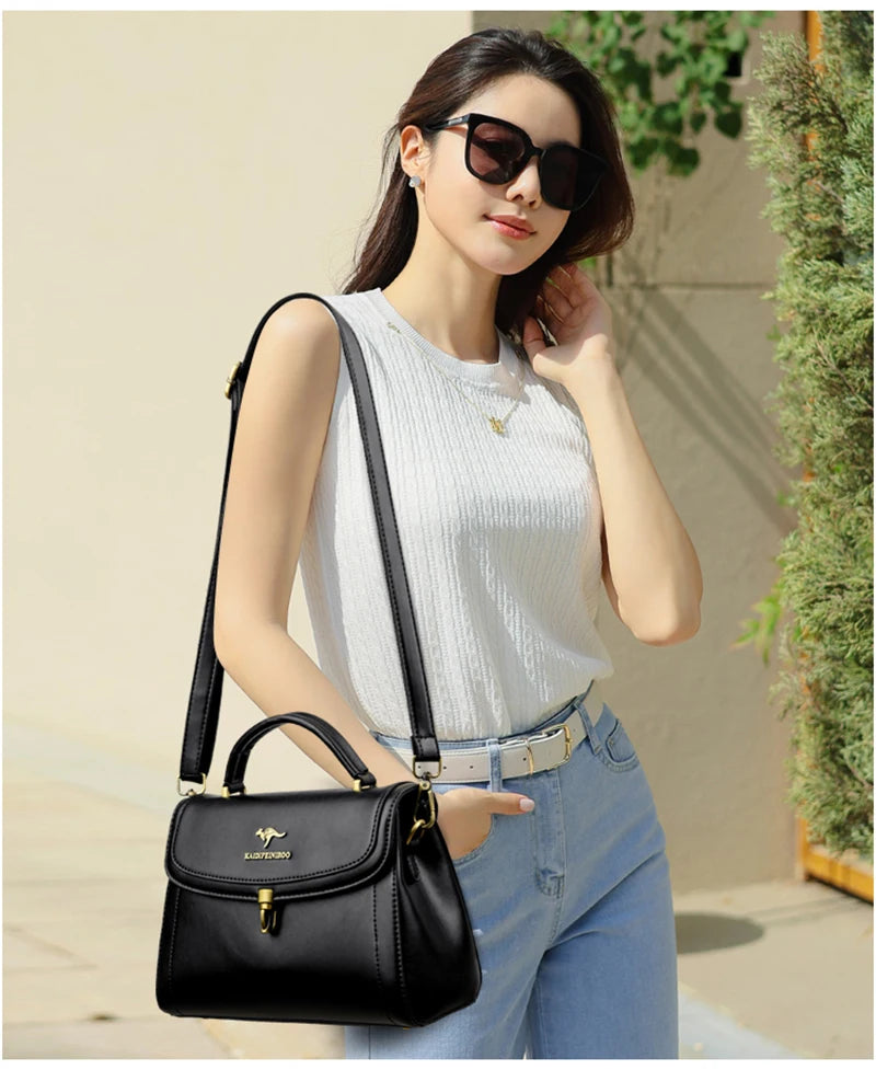 High Quality Leather Shoulder Crossbody Bags for Women 2024 Ladies Luxury Designer Fashion Handbags Female Messenger Sac A Main