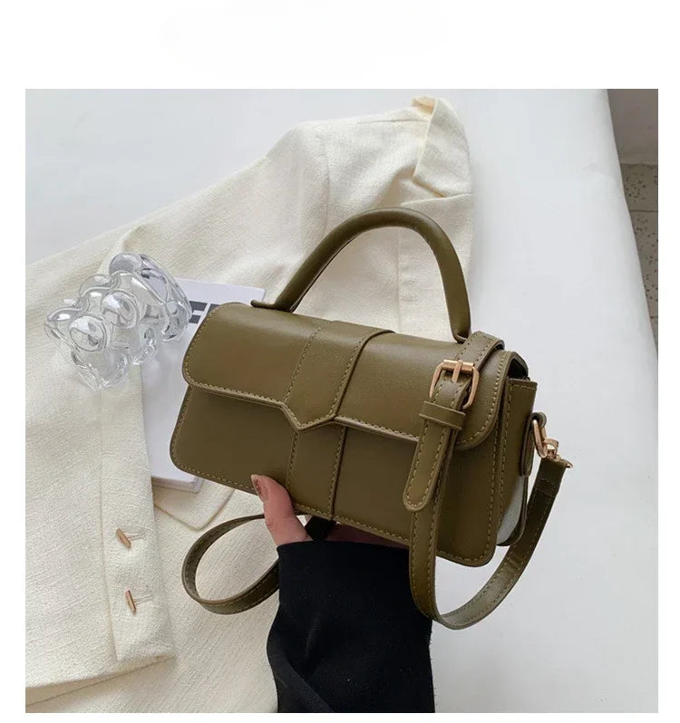 Vintage PU Leather Small Square Underarm Bag | Fashion Women's Shoulder Handbag & Crossbody Satchel Luxegan