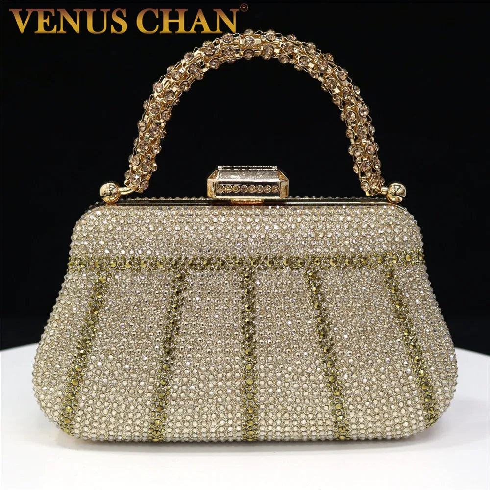 Exquisite Diamond Design Evening Bag | Sophisticated Fashion Handle Clutch | Elegant Rhinestone - view 5