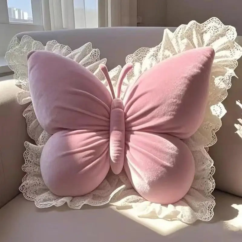 Princess Butterfly Bow Support Cushion | Sophisticated "Grade A" Butterfly Silhouette | Elegant Bedroom & Car Sofa Decorative Pillow | "Dignified" High-Performance Body & Travel Essential for Radiant Versatile Styling Luxegan