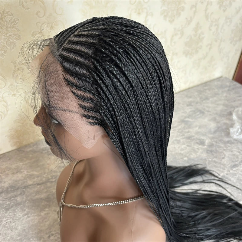 28 Inch Cornrow Box Braids Wig | Lace Frontal | Baby Hair