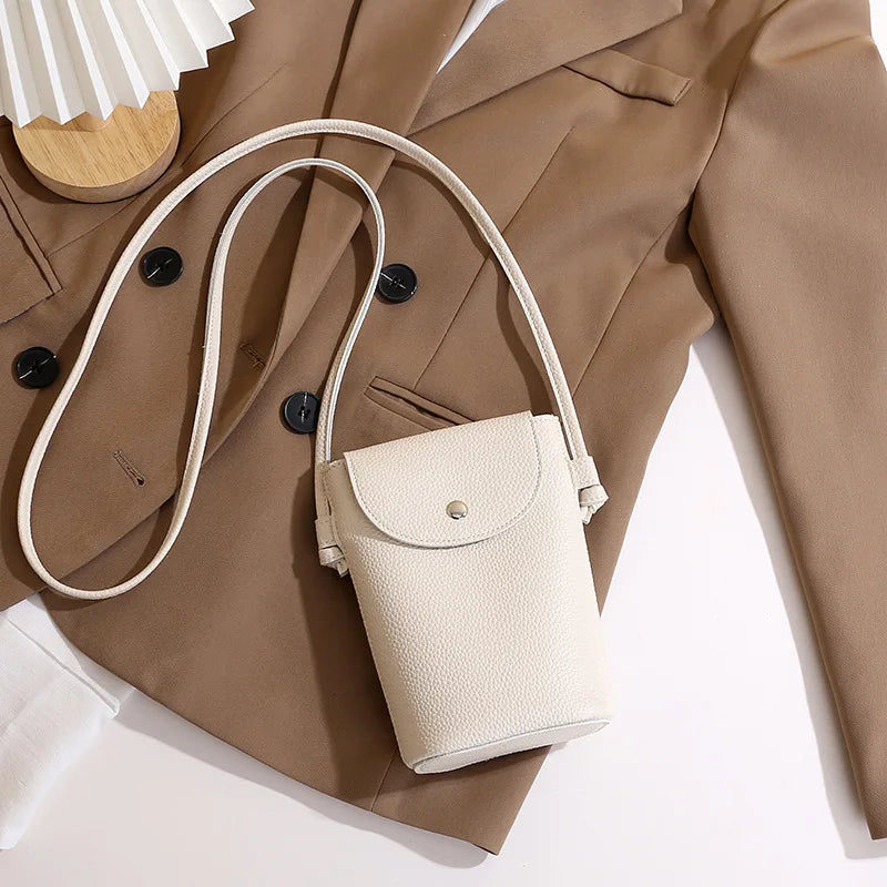 New PU Leather Mobile Phone Bag Women's | Small Flap Shoulder Crossbody Bag | Daily Hasp Purse Casual Outdoor Travel Key Wallet Sac Luxegan