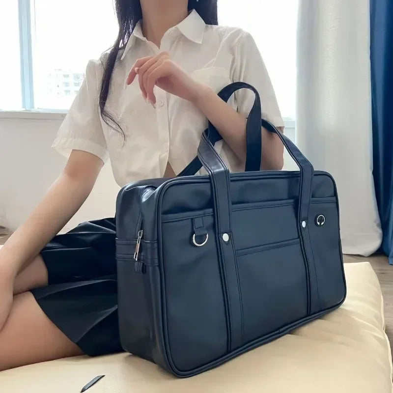 Japanese 2D Student JK Uniform Bag | Girl PU Backpack & COS Waterproof Shoulder Crossbody Bag Luxegan