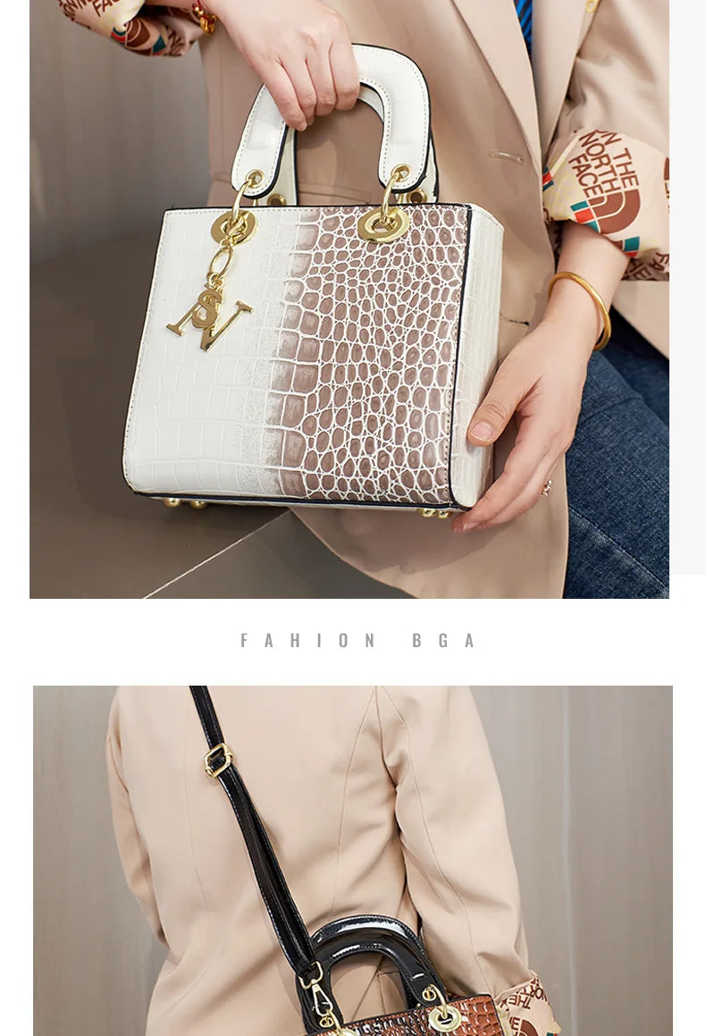 Fashion Brand Designer Women's Handbag | New Crocodile Pattern Daifei Bag (Classic Versatile Shoulder & Commuter Crossbody Bag) Luxegan