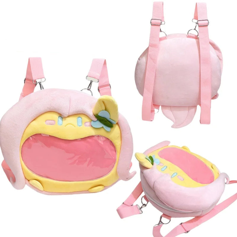 My Little Pony Fluttershy Plush Itabag | Cartoon Translucent Backpack for Girls | Premium Anime Peripheral Shoulder Storage Bag | Casual Fashion Unisex Movie & TV Plush Bag Holiday Gift Luxegan