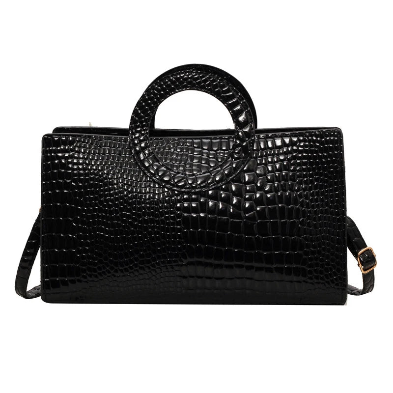 Luxury Crocodile Pattern Women's Handbag | Fashion Shoulder & Crossbody Bag (Famous Brand Designer PU Leather, Large Capacity) Luxegan