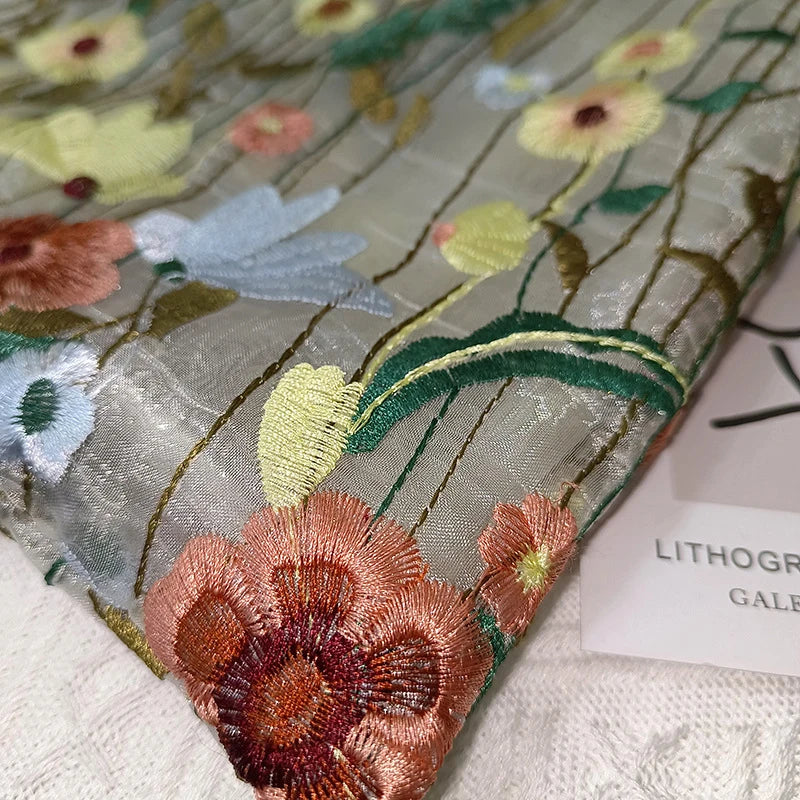 Hot Selling European And American Fashion Bag | New Mesh Full Hand Embroidered Flower Shoulder Bag & Lace Tote Luxegan