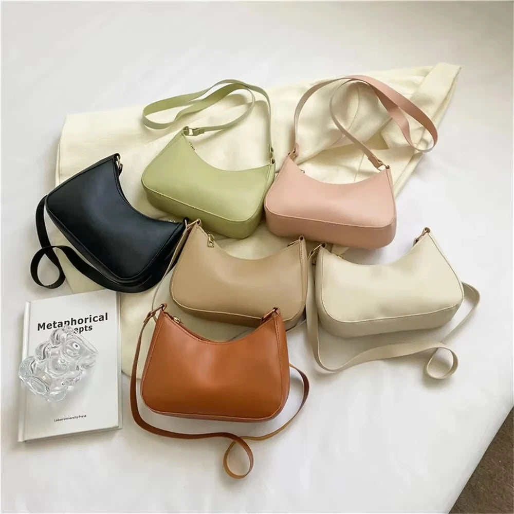 Women's Fashion Solid Color Portable Single Shoulder Underarm Bag | Crossbody Bag High-end Daily Casual Fashionable Handbag Luxegan